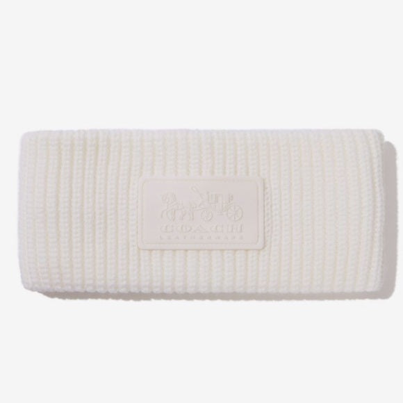 Coach Logo Knit Headband With Rubber Patch