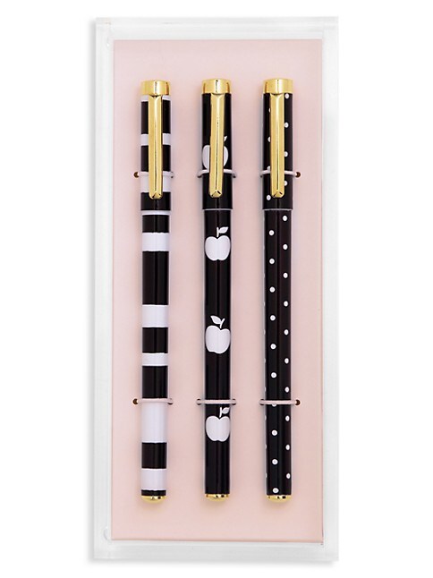 Dots and Stripes Fine Tip Pen Set with Acrylic Tray