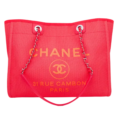 Chanel Pink Tote with Orange 31 Rue Cambon Lettering – Be in the