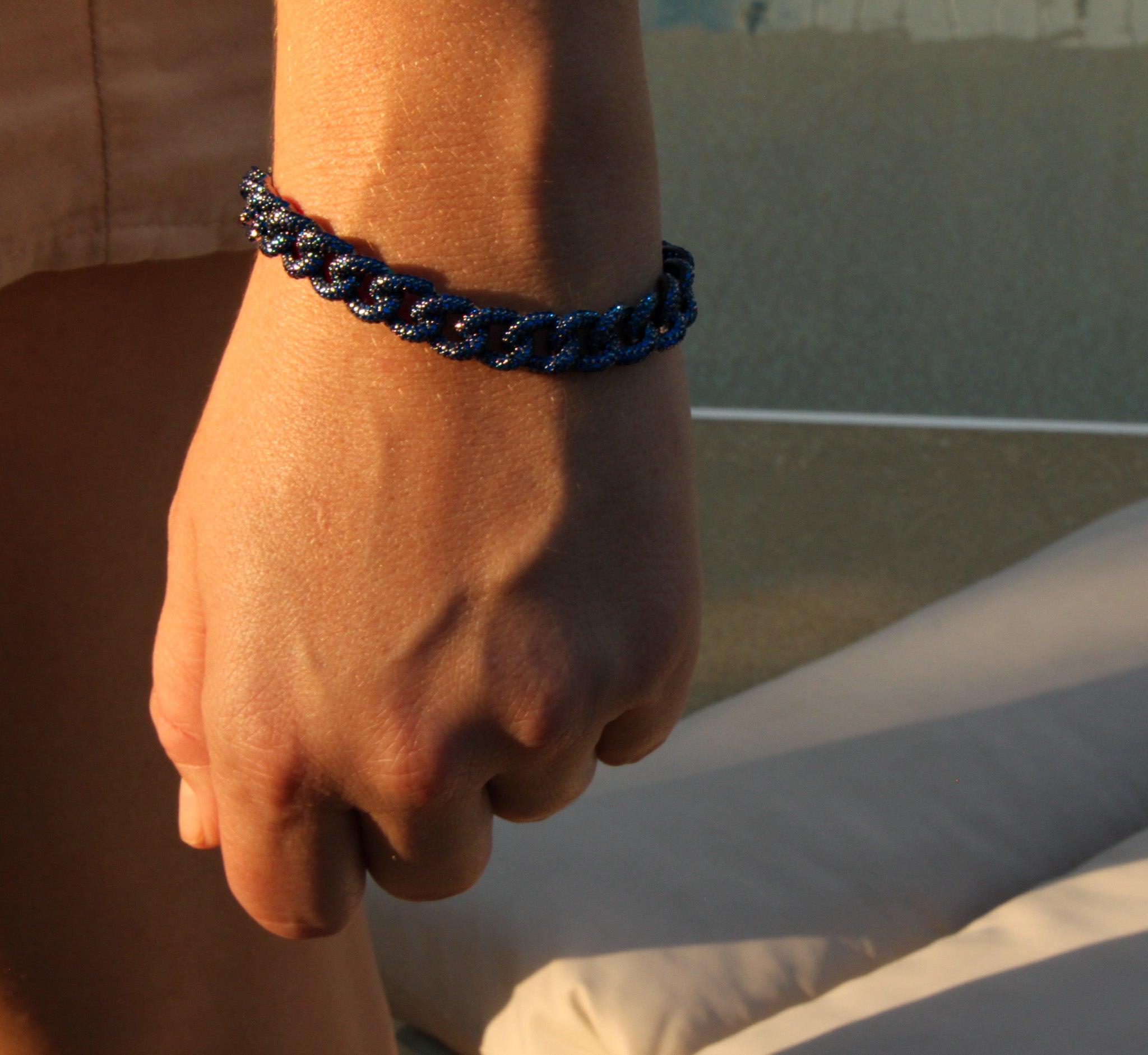 BIP Blue Pave Cuban Bracelet