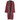 Cardigan with red and purple geometric pattern on a white background