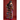 Woman wearing a colorful crochet coat against a red background