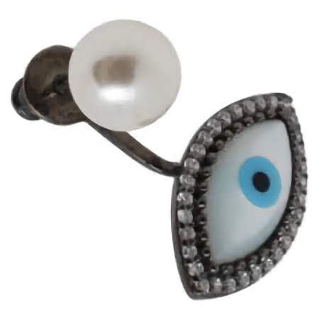 Mother of Pearl Turquoise Evil Eye Ear Jacket