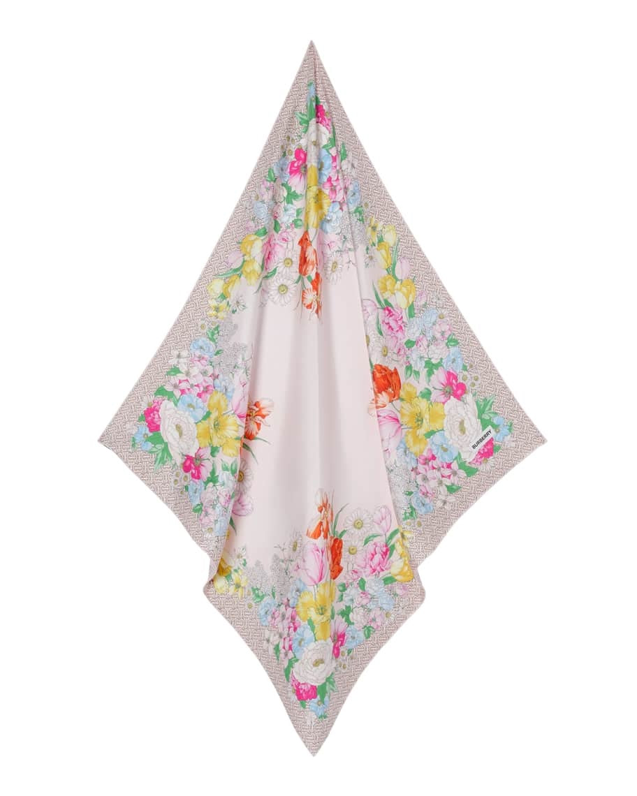 Archive Border Floral Square Silk Scarf-Burberry