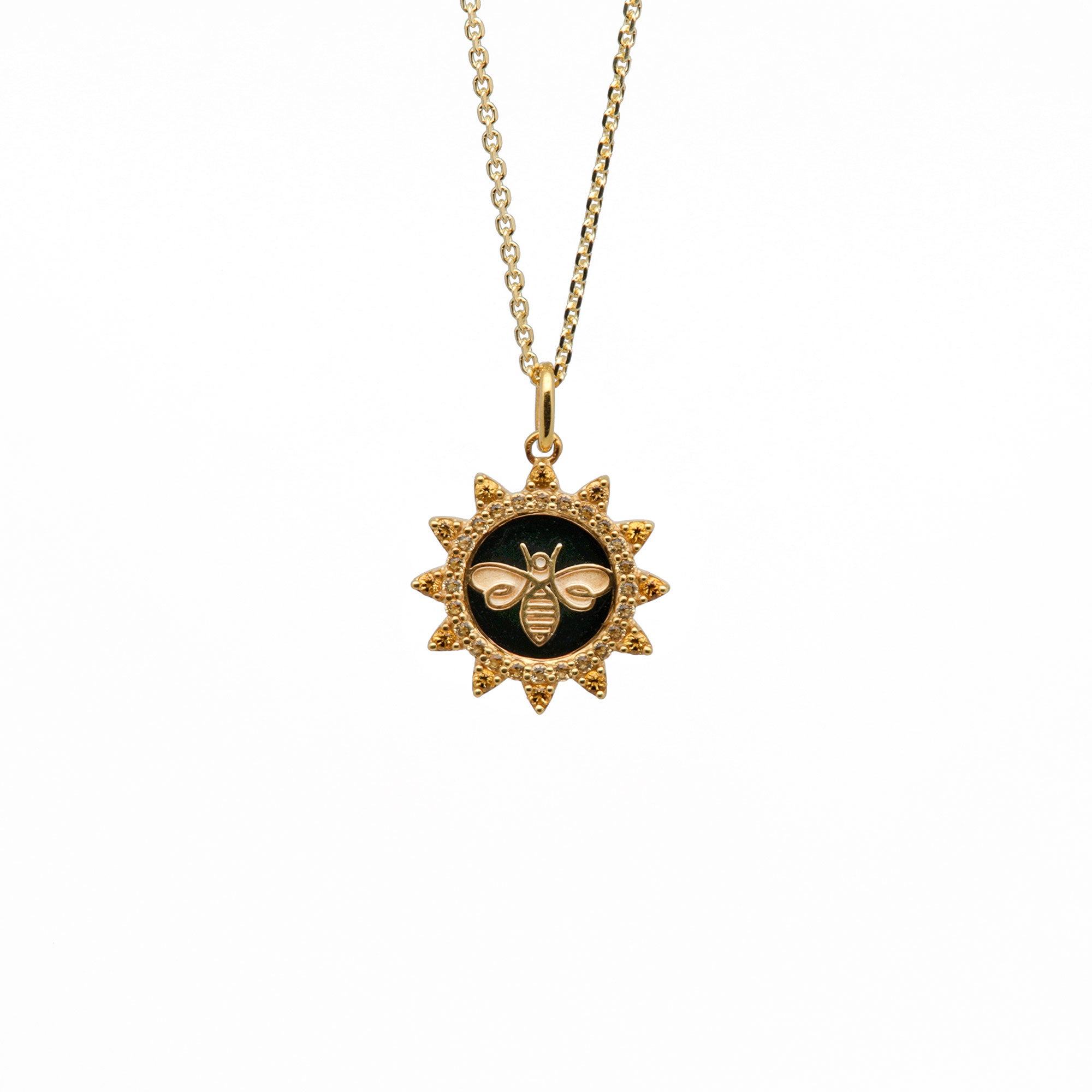 Be Courageous - Gold & Citrine Bee-Inspired Pendant & Necklace