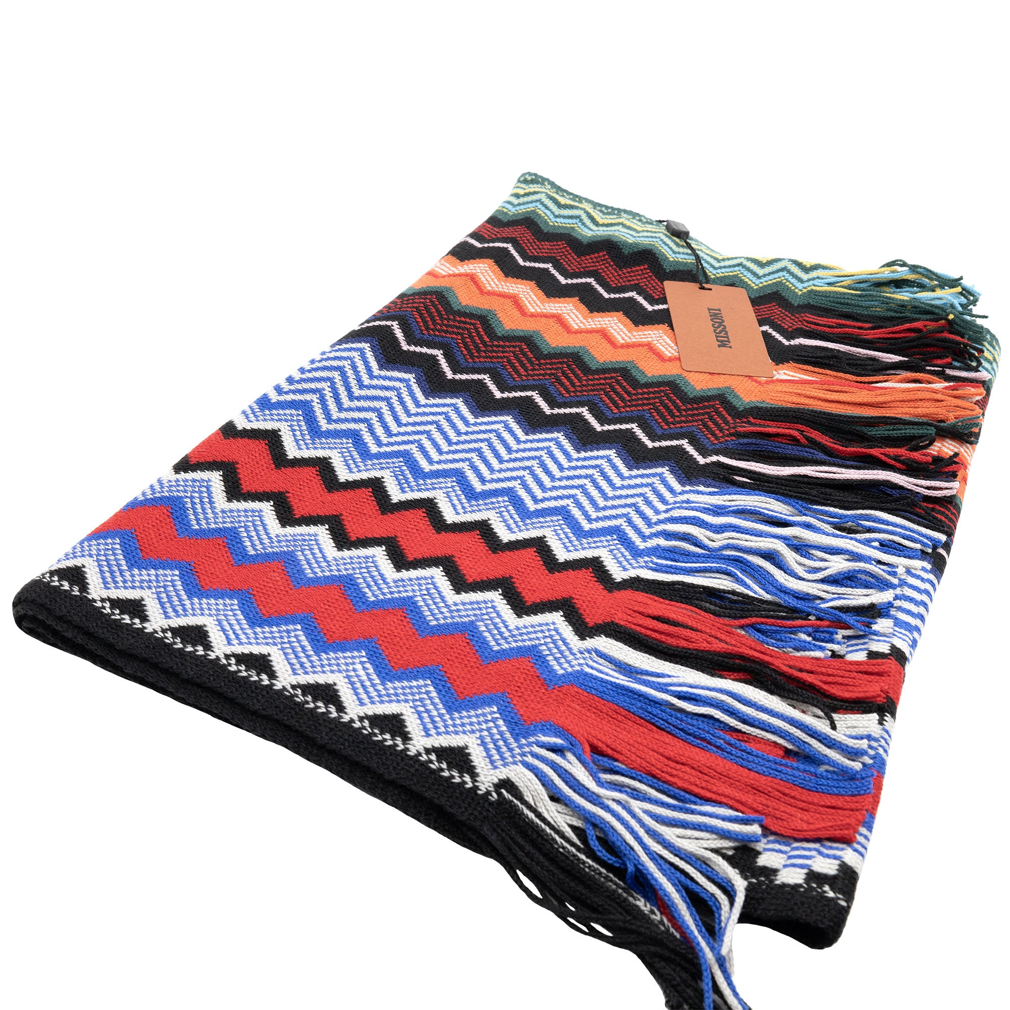 Missoni Multicolor Scarf Patterned in a Geometric Zig-Zag
