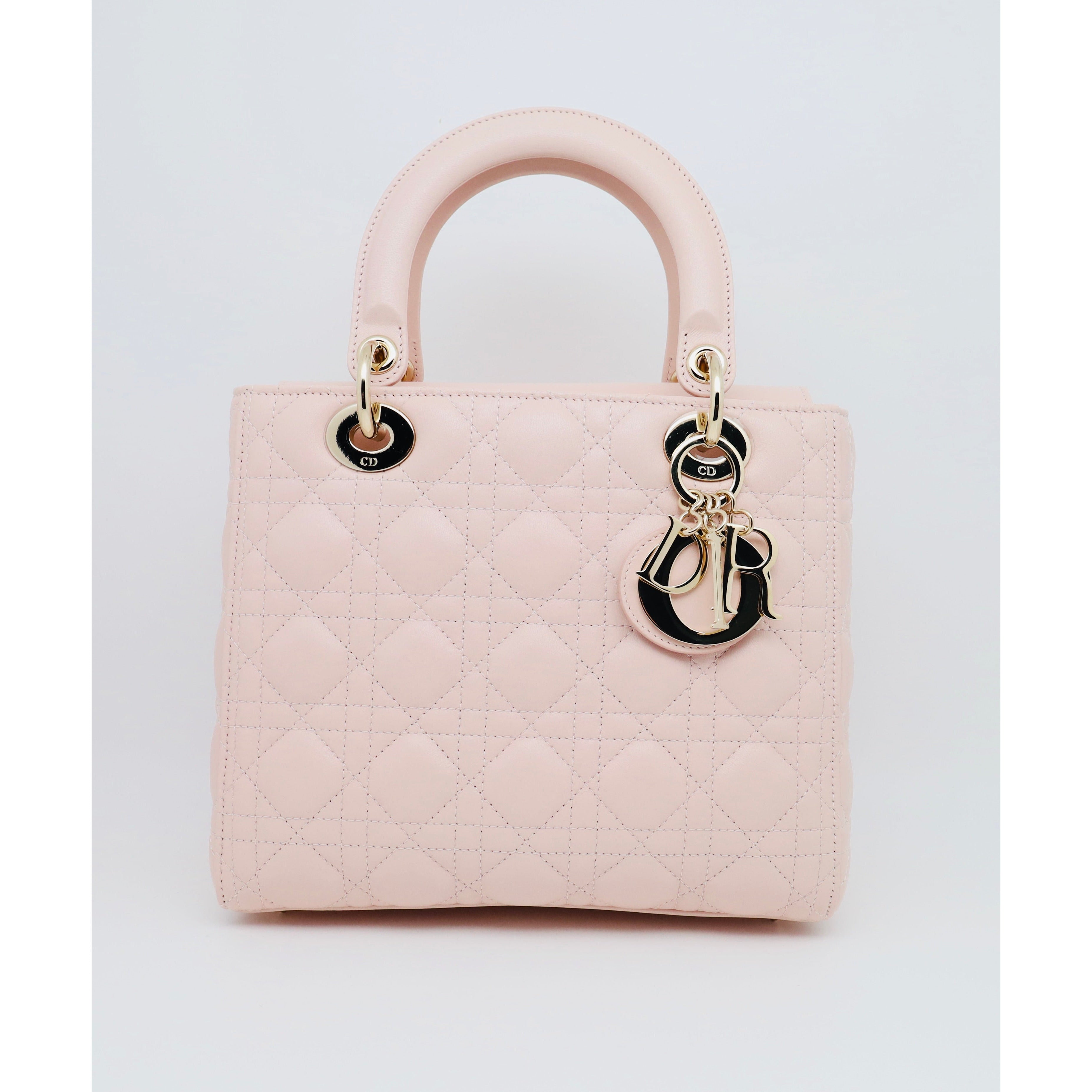 Lady Dior Light Pink Calfskin Bag