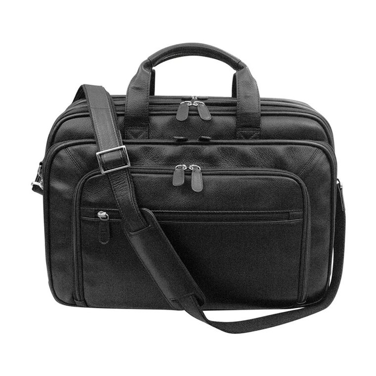 ili New York Black Leather Briefcase