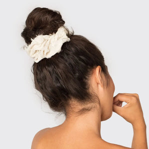 Brunch Scrunchie Frayed Linen - Be in the Pink