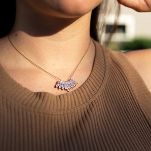 Rose Gold Marquise Drop Necklace