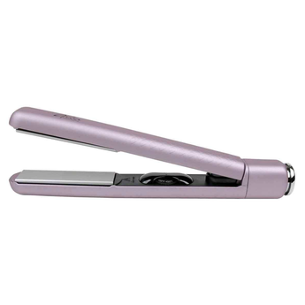 Pink hair straightener on a white background