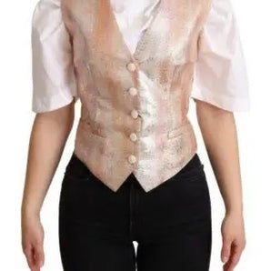 Pink Mettalic and Silk  Waist Coat - Be in the Pink