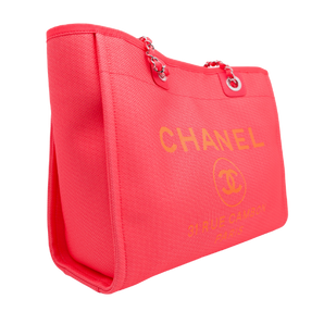 Pink/Coral Canvas, 31 Rue Cambon, Medium Book Tote Bag