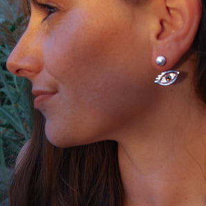 Third Eye Pavé Single Earring Open Marquise Jacket