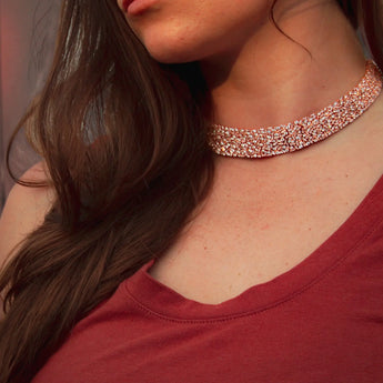 Multi-Shape Thick Rose Gold Choker - Be in the Pink