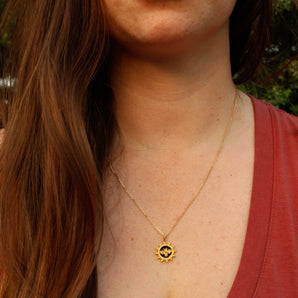 Be Courageous - Gold & Citrine Bee-Inspired Pendant & Necklace