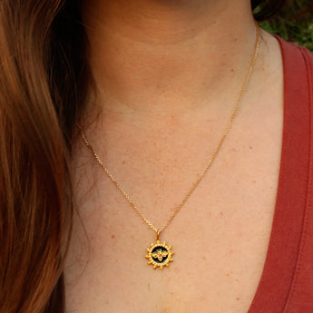 Be Courageous - Gold & Citrine Bee-Inspired Pendant & Necklace - Be in the Pink