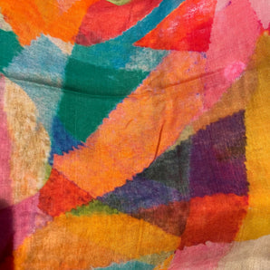 Multicolored Silk Twill Scarf