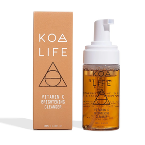 Koa Life Vitamin C Brightening Cleanser bottle and packaging on a white background