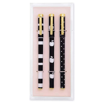 Dots and Stripes Fine Tip Pen Set with Acrylic Tray - Be in the Pink