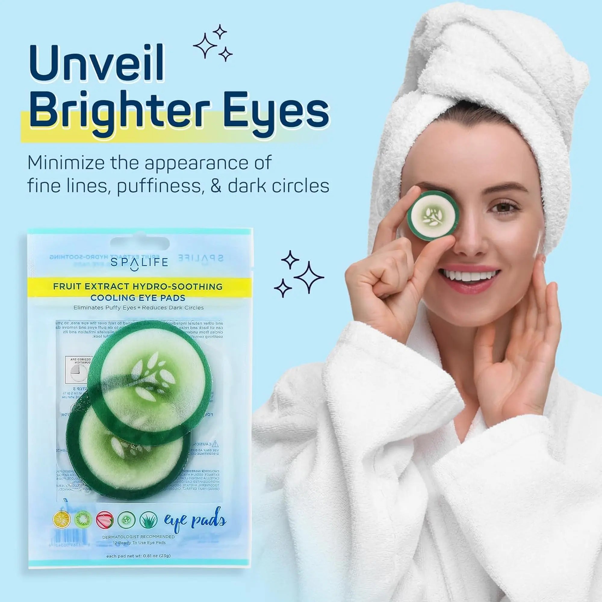 Cucumber Hydro-Soothing Cooling Eye Pads - Be in the Pink