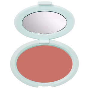 Compact blush with a mirror on a white background