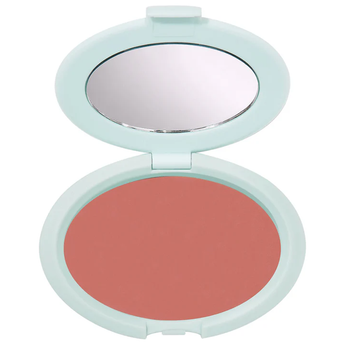 Compact blush with a mirror on a white background