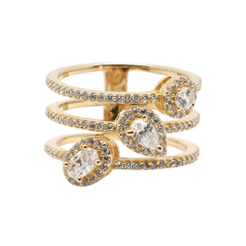 Triple-Row Halo Ring - Be in the Pink